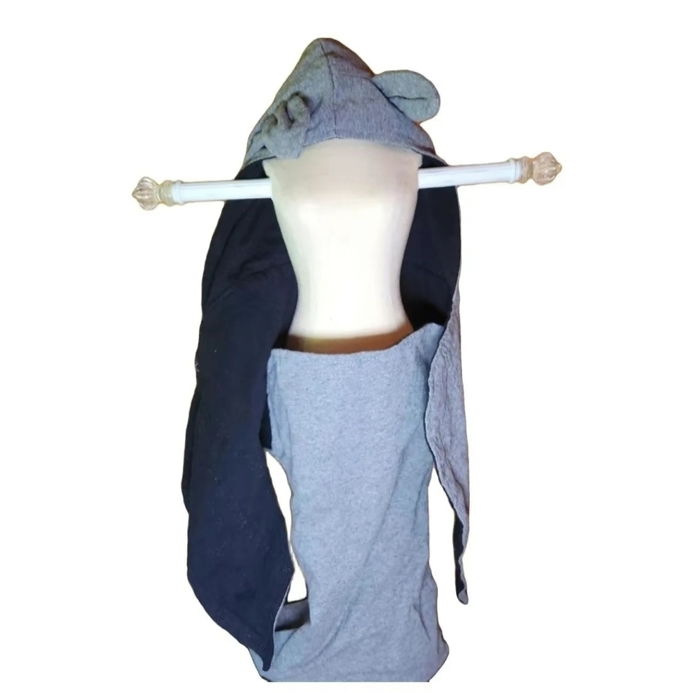 🎃 Baby Halloween | Newborn Swaddle Grey and Black Bat Fall Costume Size 70